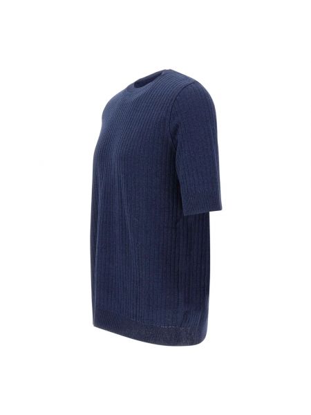 Camiseta de lino de algodón Lardini azul
