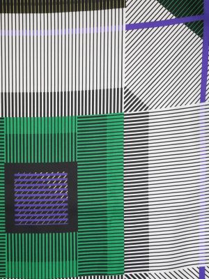 Hedvábný šál s potiskem s abstraktním vzorem Henrik Vibskov zelený