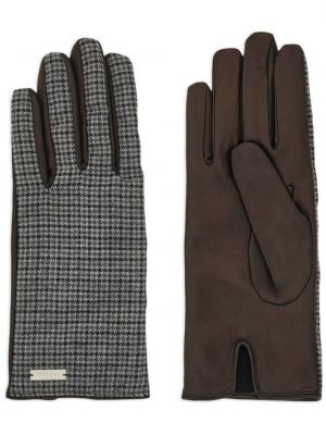 Kožené rukavice Ferragamo šedé