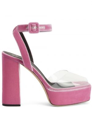 Прозрачни сандали на платформе Giuseppe Zanotti розово