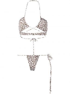 Bikini à imprimé à imprimé léopard Manokhi