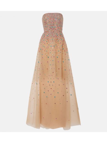 Μάξι φόρεμα με διαφανεια από τούλι Elie Saab