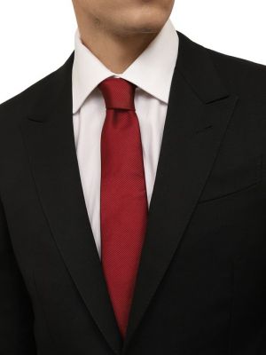 Шелковый галстук Lanvin бордовый