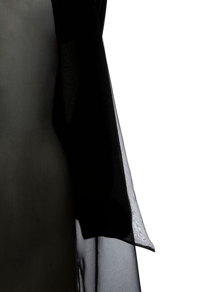 Копринена риза от шифон Valentino черно