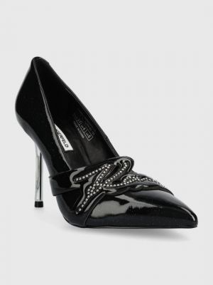 Кожаные туфли на каблуке Karl Lagerfeld черные