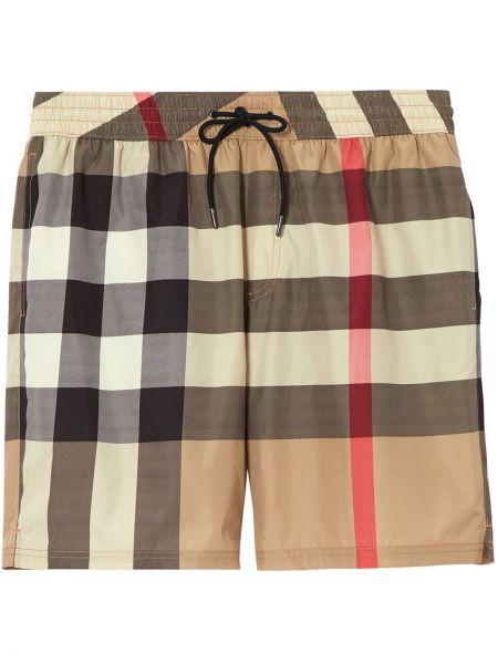 Kratke hlače s karirastim vzorcem Burberry bež