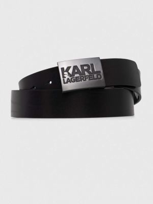 Kožený pásek Karl Lagerfeld černý
