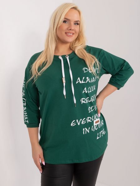 Bluză cu imagine Fashionhunters verde