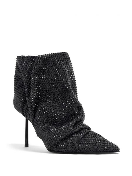 Ankle boots drapowane z kryształkami Le Silla czarne
