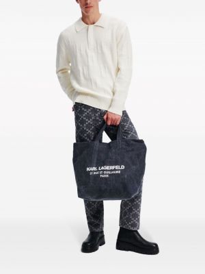 Shopper kabelka Karl Lagerfeld modrá
