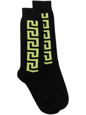 Чорапи с принт Versace черно