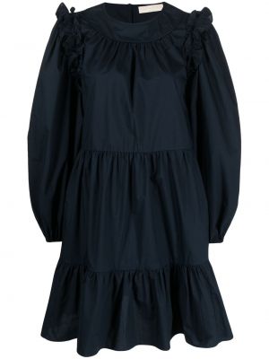 Maxikleid mit plisseefalten Ulla Johnson blau