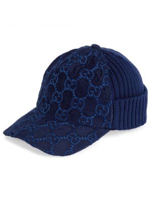 Manšestrový čepice Gucci modrý