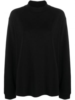 Памучен пуловер Frame черно