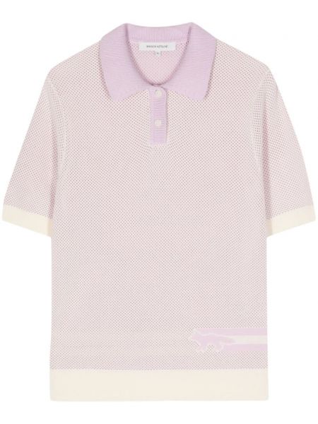 Triko polo yaka tişört Maison Kitsuné pembe