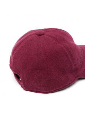 Haftowana czapka z daszkiem z kaszmiru Missoni czerwona