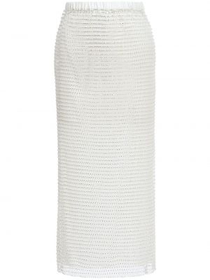Sukně s vysokým pasem z polyesteru Essentiel Antwerp - bílá