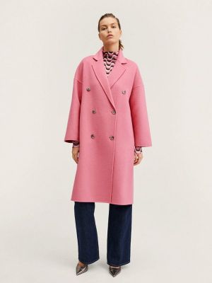 Пальто Mango, розовый