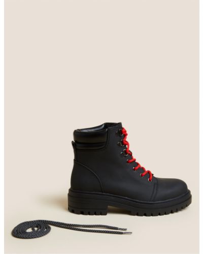 Šněrovací kotníkové boty Marks & Spencer černé