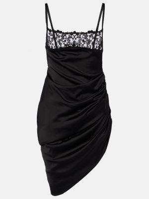 Атласное платье мини Jacquemus черное