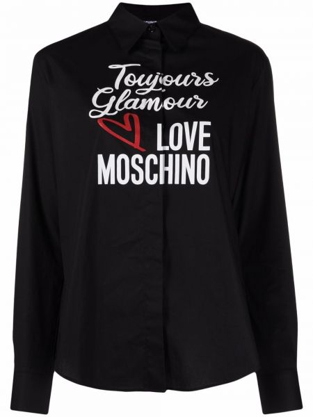 Camisa con estampado Love Moschino negro