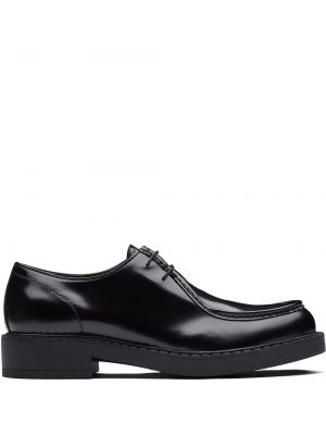 Кожени ниски обувки Prada черно