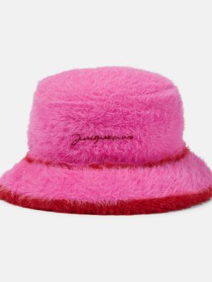 Кожа шапка Jacquemus розово