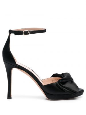 Saténové sandále s mašľou Kate Spade čierna