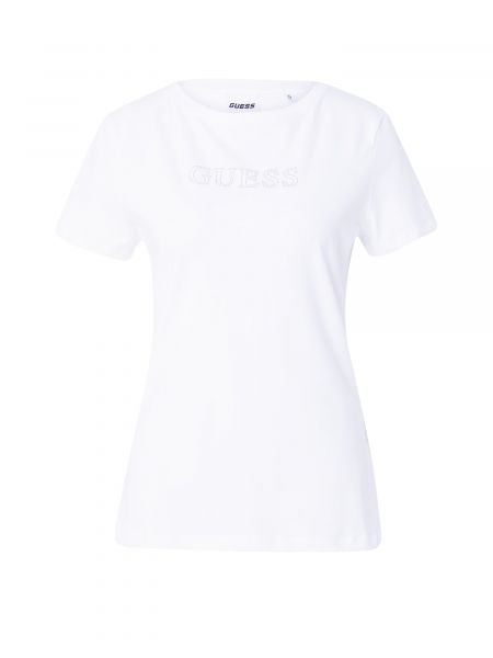 Прозрачна тениска Guess бяло