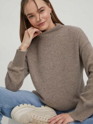 Sweter z kaszmiru Abercrombie & Fitch brązowy