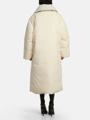 Pérový bavlnený kožený kabát Givenchy biela