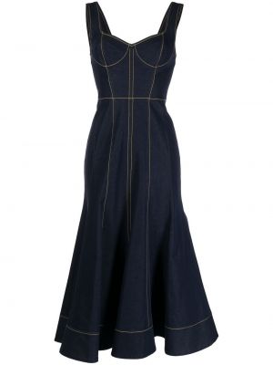 Μίντι φόρεμα με λαιμόκοψη v Jason Wu μπλε