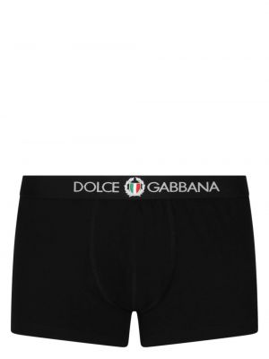 Bavlněné boxerky s potiskem Dolce & Gabbana černé