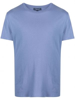 Kokvilnas lina t-krekls ar apaļu kakla izgriezumu Frescobol Carioca zils