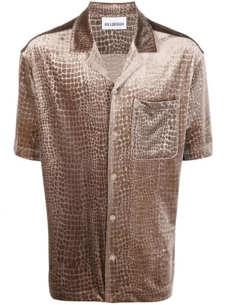 Рубашка жаккардовая Han Kjobenhavn, коричневая
