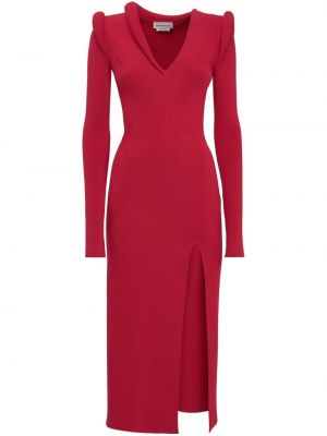 Midi haljina Alexander Mcqueen crvena