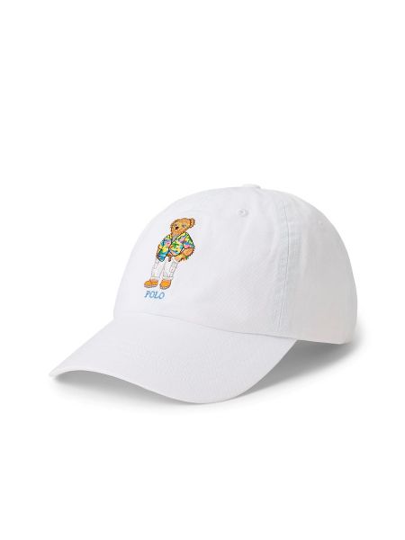 Gorra de algodón Ralph Lauren blanco