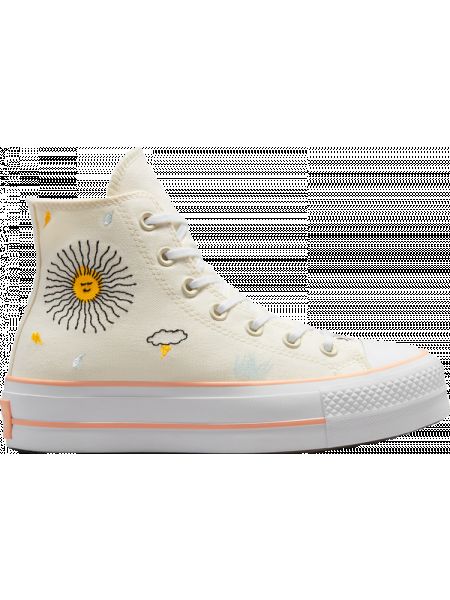 Кроссовки Converse Chuck Taylor All Star с вышивкой в цветочек на платформе