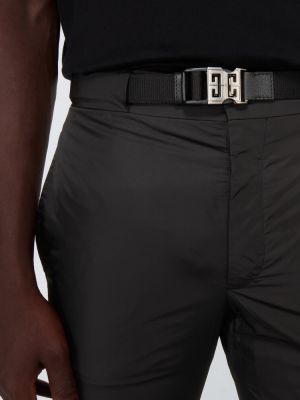 Nylonowe spodnie klasyczne slim fit Givenchy czarne