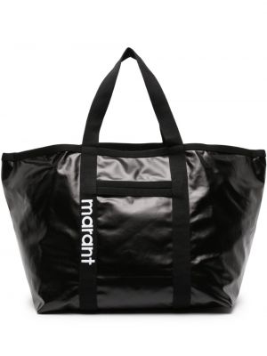 Nákupná taška s výšivkou Isabel Marant čierna