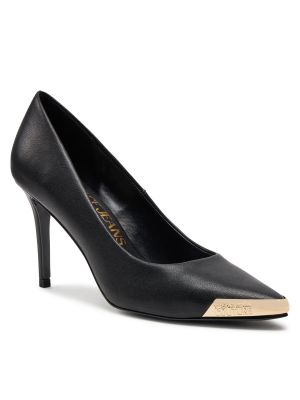 Nizki čevlji s peto z visoko peto Versace Jeans Couture črna