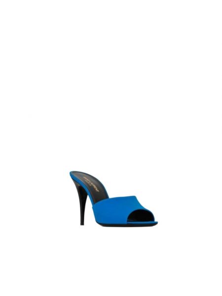 Sandalias con tacón de tacón alto Saint Laurent azul