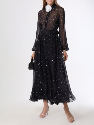Шелковое коктейльное платье Yanina черное