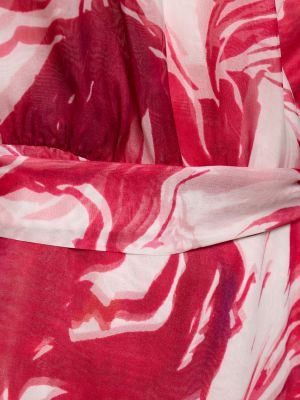 Falda midi de seda con estampado Costarellos rojo