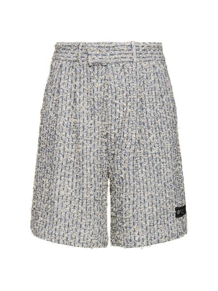 Shorts en coton en tweed Amiri bleu