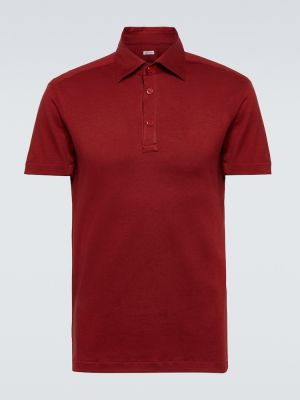 Памучна кашмирена поло тениска Kiton червено