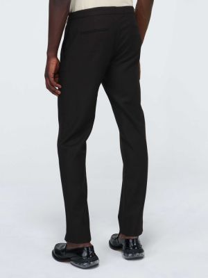 Flanelové vlněné kalhoty Maison Margiela černé
