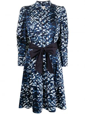 Платье с завязками с принтом Dvf Diane Von Furstenberg, синее