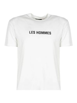 Rövid ujjú póló nyomtatás Les Hommes fehér