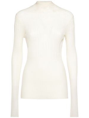 Suéter de algodón Bottega Veneta blanco